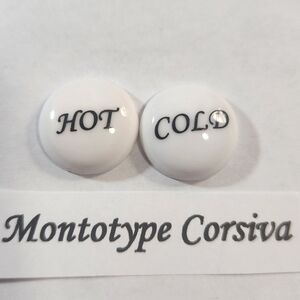 2 sets Ceramic Buttons For Handle Faucet each set, One Hot & One Cold imprinted